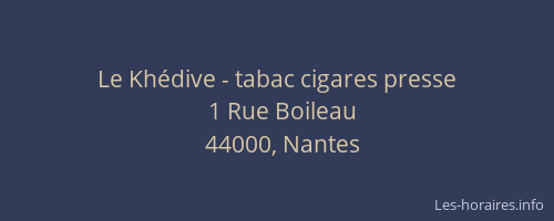 Le Khédive - tabac cigares presse
