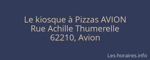Le kiosque à Pizzas AVION