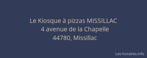Le Kiosque à pizzas MISSILLAC
