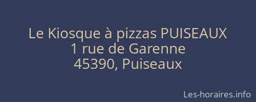 Le Kiosque à pizzas PUISEAUX