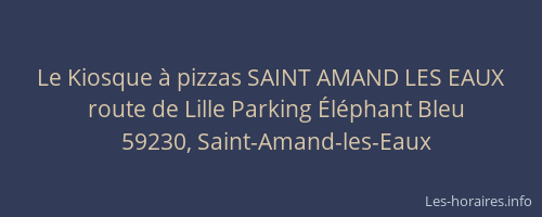 Le Kiosque à pizzas SAINT AMAND LES EAUX