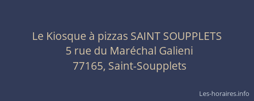 Le Kiosque à pizzas SAINT SOUPPLETS