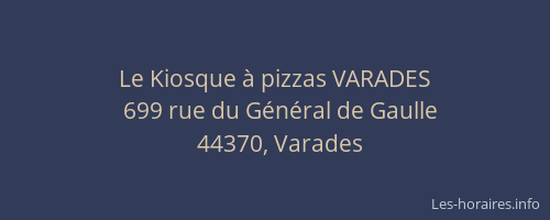 Le Kiosque à pizzas VARADES
