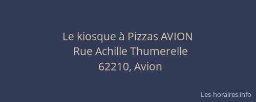 Le kiosque &agrave; Pizzas AVION