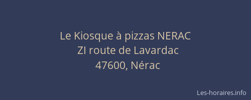Le Kiosque à pizzas NERAC