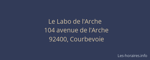 Le Labo de l'Arche