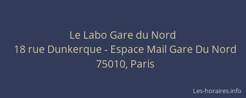 Le Labo Gare du Nord