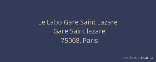 Le Labo Gare Saint Lazare
