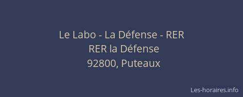 Le Labo - La Défense - RER