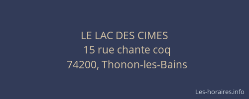 LE LAC DES CIMES