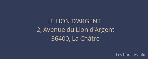 LE LION D'ARGENT