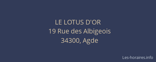 LE LOTUS D'OR