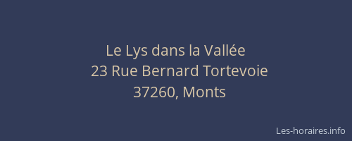 Le Lys dans la Vall&eacute;e