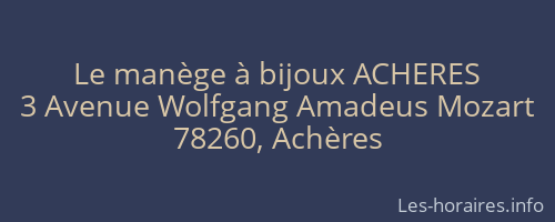 Le manège à bijoux ACHERES