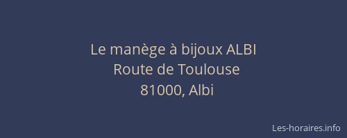 Le manège à bijoux ALBI