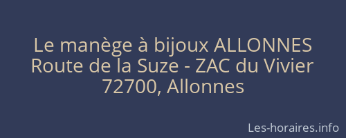 Le manège à bijoux ALLONNES