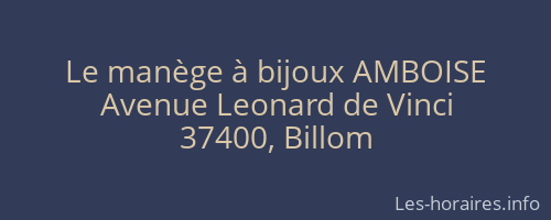 Le manège à bijoux AMBOISE