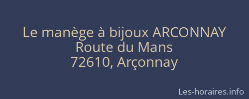 Le manège à bijoux ARCONNAY