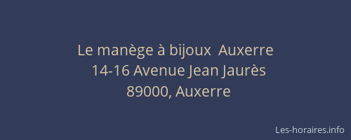 Le manège à bijoux  Auxerre