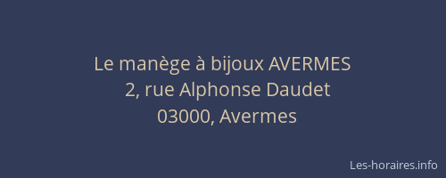 Le manège à bijoux AVERMES