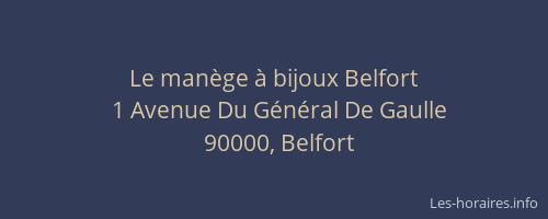 Le manège à bijoux Belfort