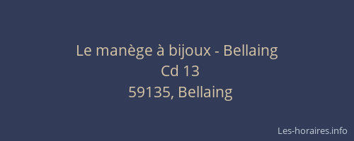 Le manège à bijoux - Bellaing