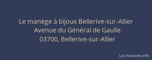 Le manège à bijoux Bellerive-sur-Allier