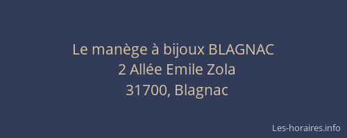 Le manège à bijoux BLAGNAC