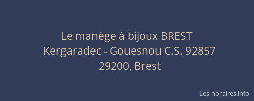 Le manège à bijoux BREST