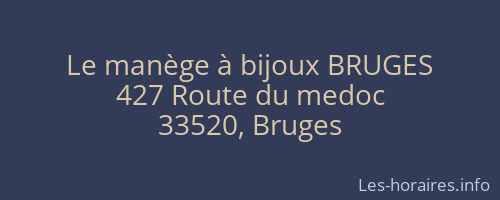 Le manège à bijoux BRUGES