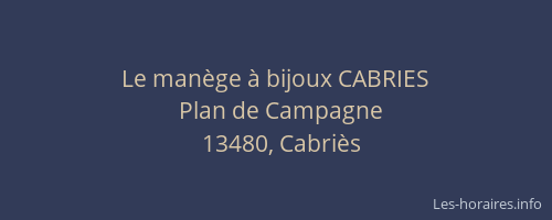 Le manège à bijoux CABRIES