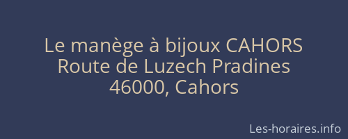 Le manège à bijoux CAHORS