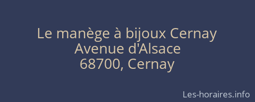 Le manège à bijoux Cernay