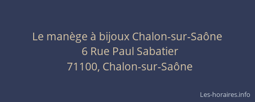 Le manège à bijoux Chalon-sur-Saône