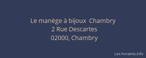 Le manège à bijoux  Chambry