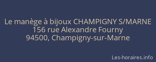 Le manège à bijoux CHAMPIGNY S/MARNE