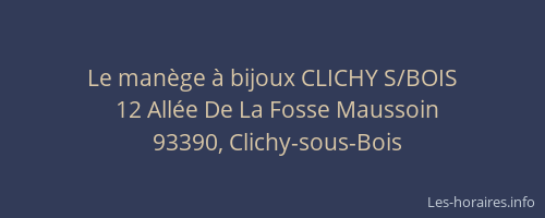 Le manège à bijoux CLICHY S/BOIS