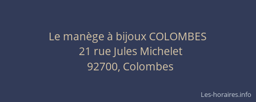 Le manège à bijoux COLOMBES