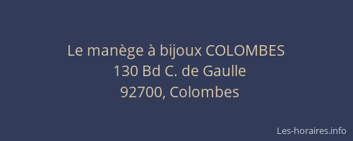 Le manège à bijoux COLOMBES