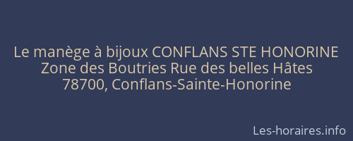 Le manège à bijoux CONFLANS STE HONORINE
