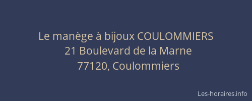 Le manège à bijoux COULOMMIERS