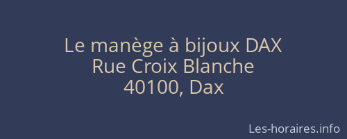 Le manège à bijoux DAX