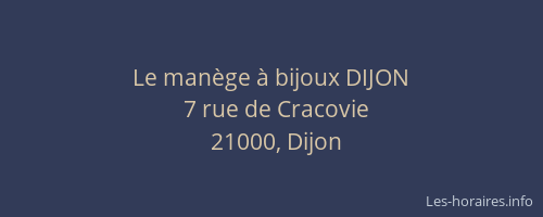 Le manège à bijoux DIJON