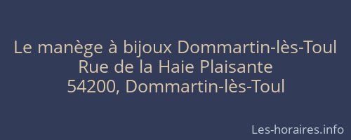 Le manège à bijoux Dommartin-lès-Toul