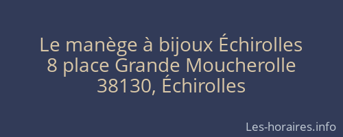 Le manège à bijoux Échirolles
