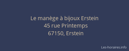 Le manège à bijoux Erstein