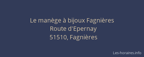 Le manège à bijoux Fagnières