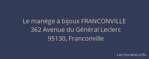 Le manège à bijoux FRANCONVILLE