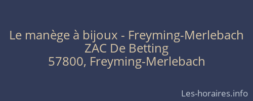 Le manège à bijoux - Freyming-Merlebach