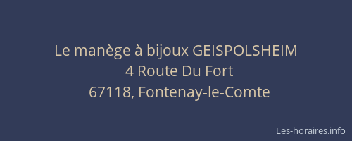 Le manège à bijoux GEISPOLSHEIM